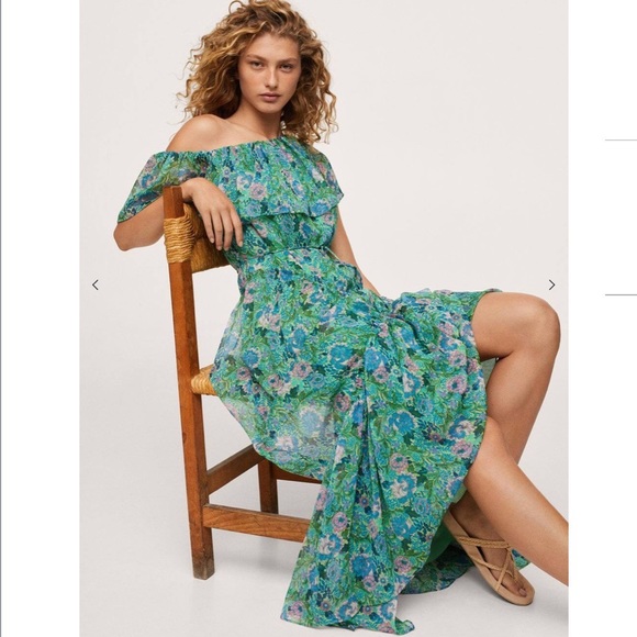 Mango Ruffle Printed Dress - Picture 5 of 8